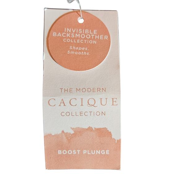 NWT Cacique Bra Boost Plunge Black 48D Shapes Invisible backsmoother collection - Picture 4 of 4